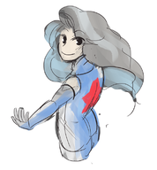 1girl black_hair colored female glover personification rule_63 standing star // 724x783 // 234KB