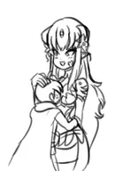 1boy 1girl alice eyes_closed headpat hugging long_hair luka monster_girl_quest monstergirl pointy_ears short_hair sketch snake_girl // 377x519 // 34KB