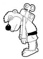 banjo banjo-kazooie exhausted monochrome wind-up_toy // 849x1170 // 55KB