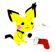 black_eyes christmas_stocking coal colored dialogue frown pichu pokemon sad stocking text // 906x870 // 16KB