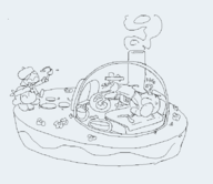 1girl 2boys adeleine artist:grey bandana_waddle_dee condom cum diorama kirby kirby_(series) kirby_64_the_crystal_shards masturbating penis waddle_dee // 790x681 // 21KB