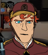artist:jxci blue_eyes deadlock doorman edit hat jerma985 orange_hair parody // 1080x1226 // 617KB