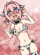 1girl animal_ears artist:mellie bikini cowprint princess_connect!_re_dive yui_kusano // 1569x2150 // 3.2MB
