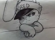 1girl anthro artist:unknown bored bunny hat jenny_jeungman looking_at_viewer traditional_medium // 959x702 // 85KB