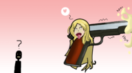 ahegao colored gun heart parody senran_kagura shiki // 1546x854 // 591KB