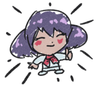 1girl blush chibi colored dark_skin pokemon pokemon_xy purple_hair sina smile thumbs_up // 528x479 // 194KB