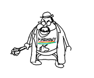 artist:unknown drawfag fat mace robot_unicorn_attack self_portrait shirt // 644x535 // 18KB