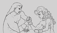 arm_wrestling ayla chrono_trigger fatal_fury krauser wolfgang_krauser_von_stroheim // 1073x618 // 244KB
