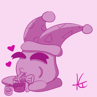 1boy artist:tap_drawfag drinking kirby_(series) marx soda // 3000x3000 // 608KB