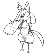 artist:unknown burrito carrot censored eating furry lucario nude pokemon // 846x885 // 49KB