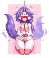 1girl artist:borvar bondage collar drool furry kneeling legend_of_mana sierra // 1930x2300 // 1.7MB