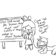 animal_crossing chalkboard collar dialogue isabelle leash male_villager mayor new_leaf text villager // 800x800 // 183KB