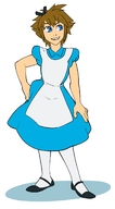 alice alice_in_wonderland artist:bunnox colored cosplay crossdressing disney kingdom_hearts sora // 742x1338 // 172KB