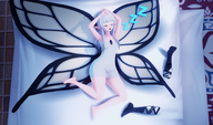 1girl 3d airy artist:witchanon bravely_default brown_eyes colored drool fairy feet grey_hair koikatsu! laying_down long_hair pointy_ears sleep wings zzz // 1782x1052 // 1.3MB