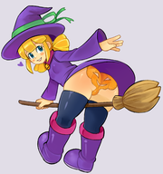 1girl artist:2x ass bloomers blush broom colored mega_man_(series) panties roll smile witch // 2067x2203 // 1.7MB