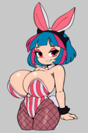 1girl areola_slip areolae artist:iggy_bomb breasts bunny_suit colored fishnet fishnet_stockings huge_breasts looking_at_viewer maplestory maplestory_2 playboy_bunny seducing seductive seductive_smile smile smiling vanilla // 2000x3000 // 1.3MB