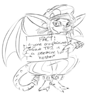 1girl artist:unknown deadlock ivy looking_at_viewer monochrome nose_ring pointing sign sketch text tongue_out traditional_medium // 951x1002 // 181KB