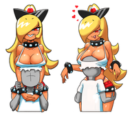 1boy 1girl anon artist:minus8 collar huge_breasts koopa_troopa motorboat personification shorts super_mario thong // 2223x1929 // 1.9MB