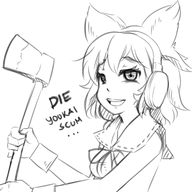 american_psycho axe patrick_bateman reaction_image touhou toyosatomimi_no_miko // 600x600 // 173KB