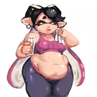 1girl artist:kujalla callie fat splatoon squid_sisters // 1000x1000 // 338KB