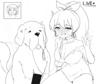 1girl artist:pailolidrawfag censored collar dog hibiki_ganaha idolm@ster // 2235x1967 // 1.3MB