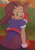 1girl artist:rommi cameltoe mega_man_(series) mega_man_legends oblivious thong tron_bonne wardrobe_malfunction // 2406x3453 // 2.1MB