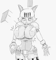 1girl artist:onion huge_breasts robo-fortune skullgirls wardrobe_malfunction // 805x860 // 180KB
