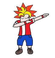1boy ape_escape artist:sanpark72 dab eyes_closed reaction_image spike // 1072x1120 // 53KB