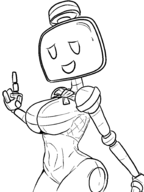 artist:methados huge_breasts monita monochrome nintendo_land personification // 1388x1852 // 90KB