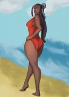 1girl artist:unknown beach nessa pokemon pokemon_swsh swimsuit // 4961x7016 // 1.8MB