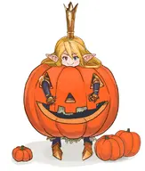 1girl armor artist:unknown blonde_hair blue_eyes charlotte crown granblue_fantasy halloween_themed long_hair pumpkin smile solo // 943x1114 // 383KB