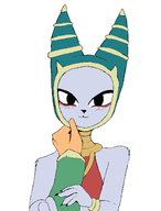 1boy 1girl :3 alien anthro blush cat catgirl furry hand_on_jaw human looking_at_viewer nine_sols nuwa solarian // 1220x1602 // 46KB