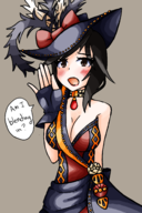 1girl artist:mellie black_hair blush breasts colored dress final_fantasy_(series) final_fantasy_ix garnet_til_alexandros_xvii square_enix // 1476x2219 // 1.4MB
