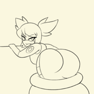 1girl artist:iggy_bomb ass fangs lineart monster_girl shantae_(series) tuki twintails wayforward // 2000x2000 // 338KB