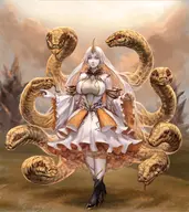 1girl artist:kujalla background dress fire_emblem gullveig horn long_hair snake solo tongue tree // 1920x2157 // 2.7MB