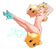 1girl artist:sunbeam luma partially_nude rosalina super_mario super_mario_galaxy // 1062x926 // 238KB