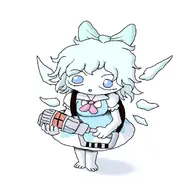 1girl artist:unknown cirno gun touhou // 1179x1165 // 183KB