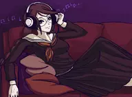 colored danganronpa genocide_jack headphones music_note toko_fukawa trigger_happy_havoc // 1286x944 // 423KB