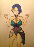 1girl artist:shamiranon bikini blue_hair cleavage colored fire_emblem fire_emblem_three_houses huge_breasts ice_cream shamir traditional_medium // 1326x1842 // 3.5MB