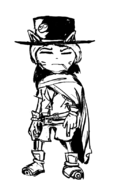1girl cowboy female monochrome puyo_puyo ringo_ando solo // 486x822 // 97KB