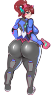 1girl artist:desgardes ass breasts bubble_butt colored d.va huge_ass looking_at_viewer medium_breasts overwatch skintight skintight_suit suit tight_clothes // 778x1332 // 359KB