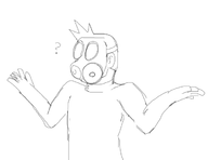 ace_attorney dick_gumshoe gas_mask gimp shrug // 700x538 // 56KB