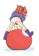 1girl arle_nadja bloomers boots brown_hair colored from_behind ponytail puyo puyo_puyo upskirt // 570x825 // 136KB
