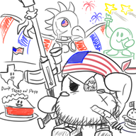 america american_flag beard burger cherry_pie colored dyna_blade kirby kirby_(series) patriotism waddle_dee // 600x600 // 282KB