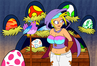 1girl animal background bird blonde_hair colored purple_eyes shantae_(series) sky wayforward wip wrench // 4800x3300 // 11MB