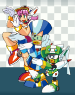 1girl 2boys artist:unknown chest mega_man_(series) mega_man_battle_&_chase plum pose ripot // 1401x1769 // 878KB