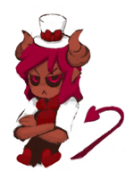 artist:chee colored elona horns imp performaid_bloodress // 668x854 // 169KB