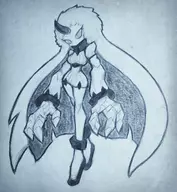 1girl abyssal artist:inawon horn kantai_collection long_hair seaport_hime traditional_medium // 1080x1174 // 335KB