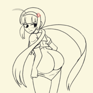 1girl angry artist:iggy_bomb ass looking_back ryoubi school_uniform senran_kagura sketch twintails undressing uniform // 2000x2000 // 422KB