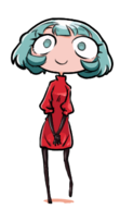 1girl artist:unknown blue_eyes blue_hair chibi colored gris gris_(series) short_hair smile solo // 237x409 // 51KB